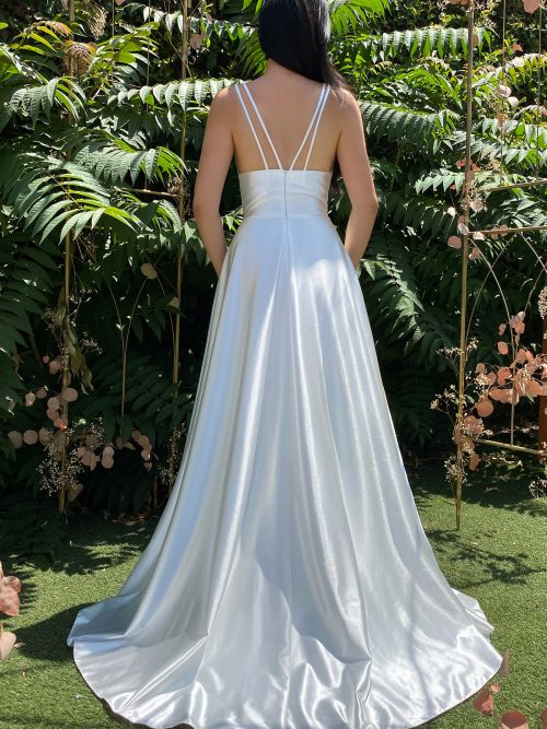 SATIN ALINE BRIDAL GOWN