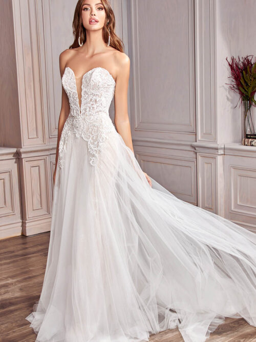 STRAPLESS A-LINE GOWN