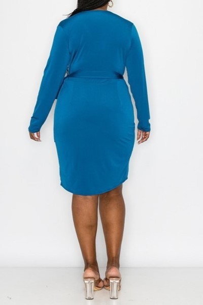 SLATE BLUE WRAP DRESS