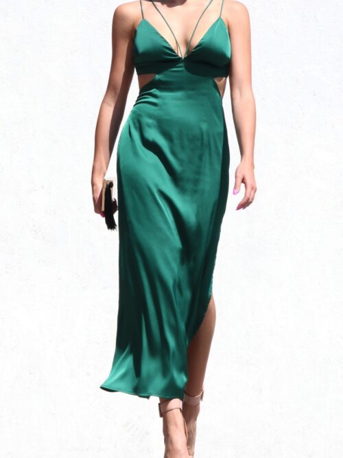 CUT OUT SATIN LONG DRESS