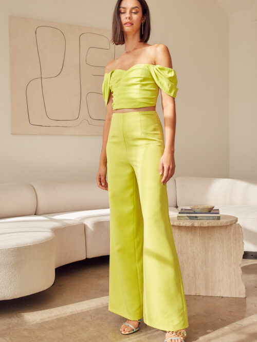 LIME WIDE LEG PANT