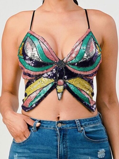 Butterfly Sequin Top