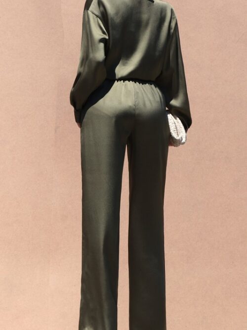 SHIRT TOP AND PANT SATIN SET