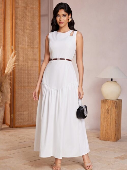 WHITE MIDI DRESS