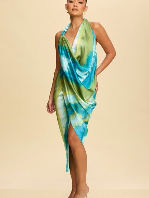 Tie-Dye Halter Dress